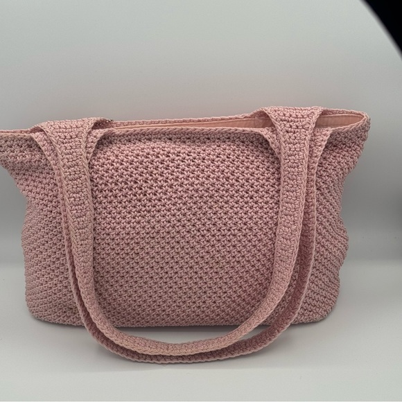 The Sak Crochet Tote Bag Shoulder Bag Blush Pink Dusty Rose - Picture 4 of 10